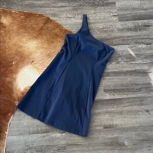 Outdoor Voices Navy One-Shoulder Dress